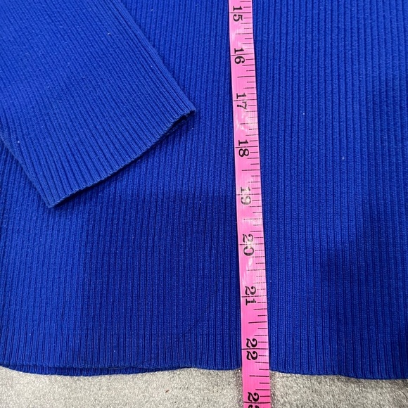 [XL]VTG Lauren Ralph Lauren Blue Turtleneck Cotton Sweater Ribbed - Picture 5 of 7